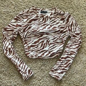 SHEIN zebra print crop top SIZE XS